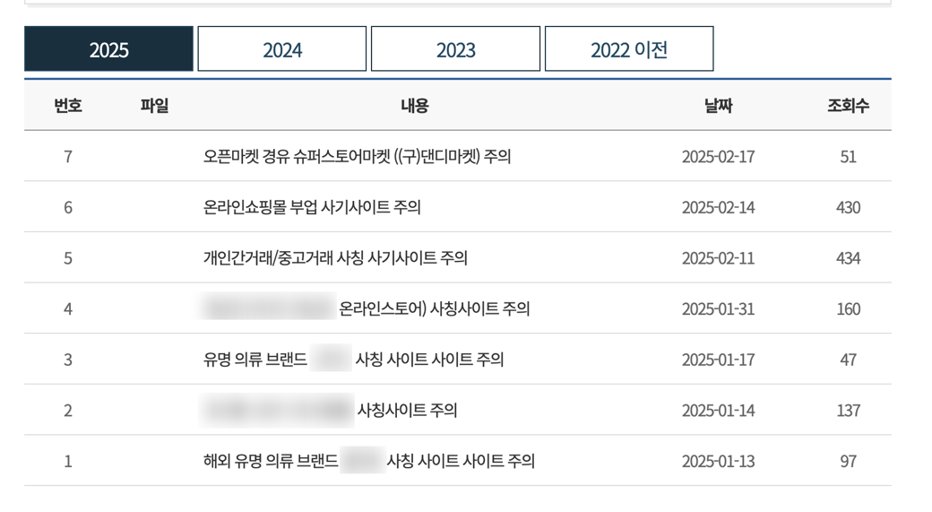 패션브랜드_사칭사이트 예시